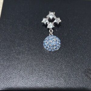 Elegant Silver and Blue Star Drop Earrings